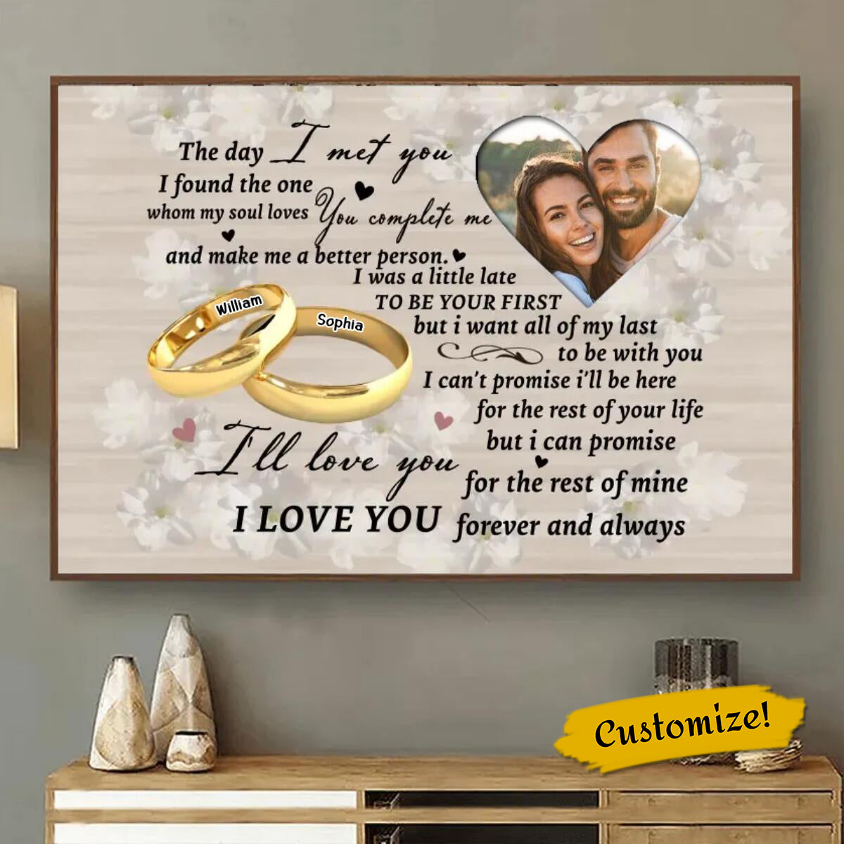 I Love You Forever and Always-Personalized Upload Photo Canvas