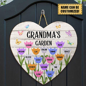 Grandma's Garden - Personalized Custom Shaped Wood Sign