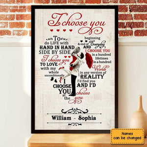 Couple I Choose You Personalized Canvas