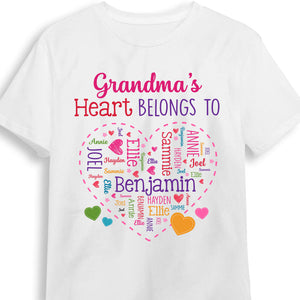 Grandma's Heart Belongs To Personalized T-Shirt