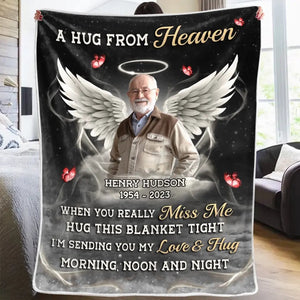 Custom Photo Some Memories Are Created With Hugs - Memorial Personalized Blanket