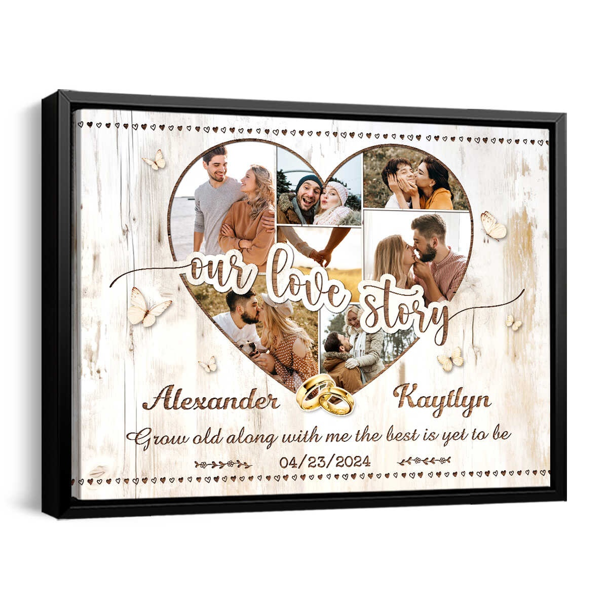 Personalized Our Love Story Canvas Print, Anniversary Gift For Married Couple, Wedding Gift From Husband