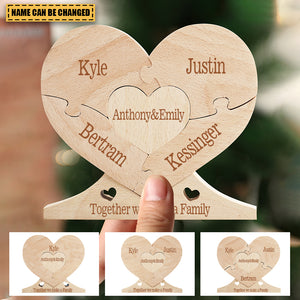 Personalized Wooden Heart Puzzle Heart Decor