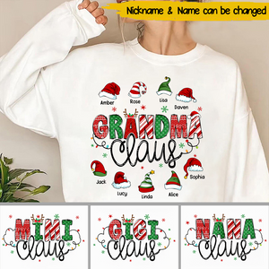 Gift For Grandma Santa Hat Personalized Sweatshirt