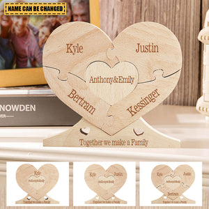 Personalized Wooden Heart Puzzle Heart Decor