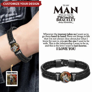 To My Man - Personalized Men's Leather Braided Bracelet