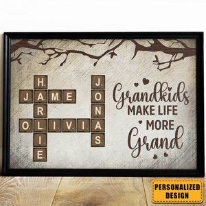 Grandkid Makes Life More Grand-Personalized Poster Gift For Grandma