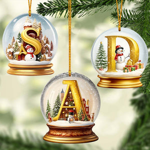 Family Snow Globle Alphabet - Personalized Family Ornament