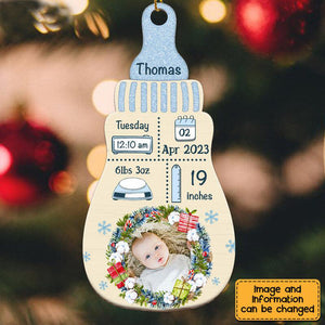 Christmas Gift For Newborn Baby Bottle Photo Ornament