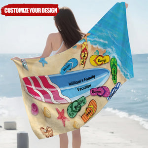 Best Summer Ever The Family Name - Personalized Beach Towel, Summer Gift For Family