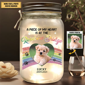 Custom Photo Always Shine In My Heart - Memorial Personalized Custom Mason Jar Light - Sympathy Gift For Pet Owners