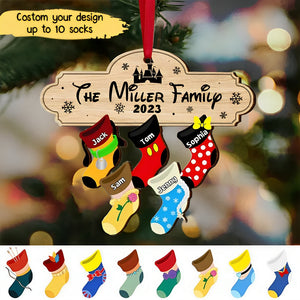 Family Socks, Personalized Acrylic Ornament, Christmas Gift For Family
