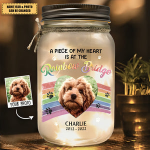 Custom Photo Always Shine In My Heart - Memorial Personalized Custom Mason Jar Light - Sympathy Gift For Pet Owners