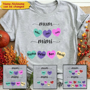 Mom/Grandma With Children Names - Personalized T-Shirt - Best Gift For Mother, Grandma
