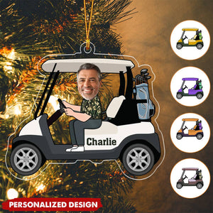 Personalized Golf Cart Fun Ornament-Upload Photo