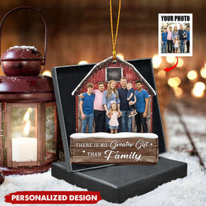 There Is No Greater Gift Than Friendship/Family-Personalized Ornament-Upload Photos