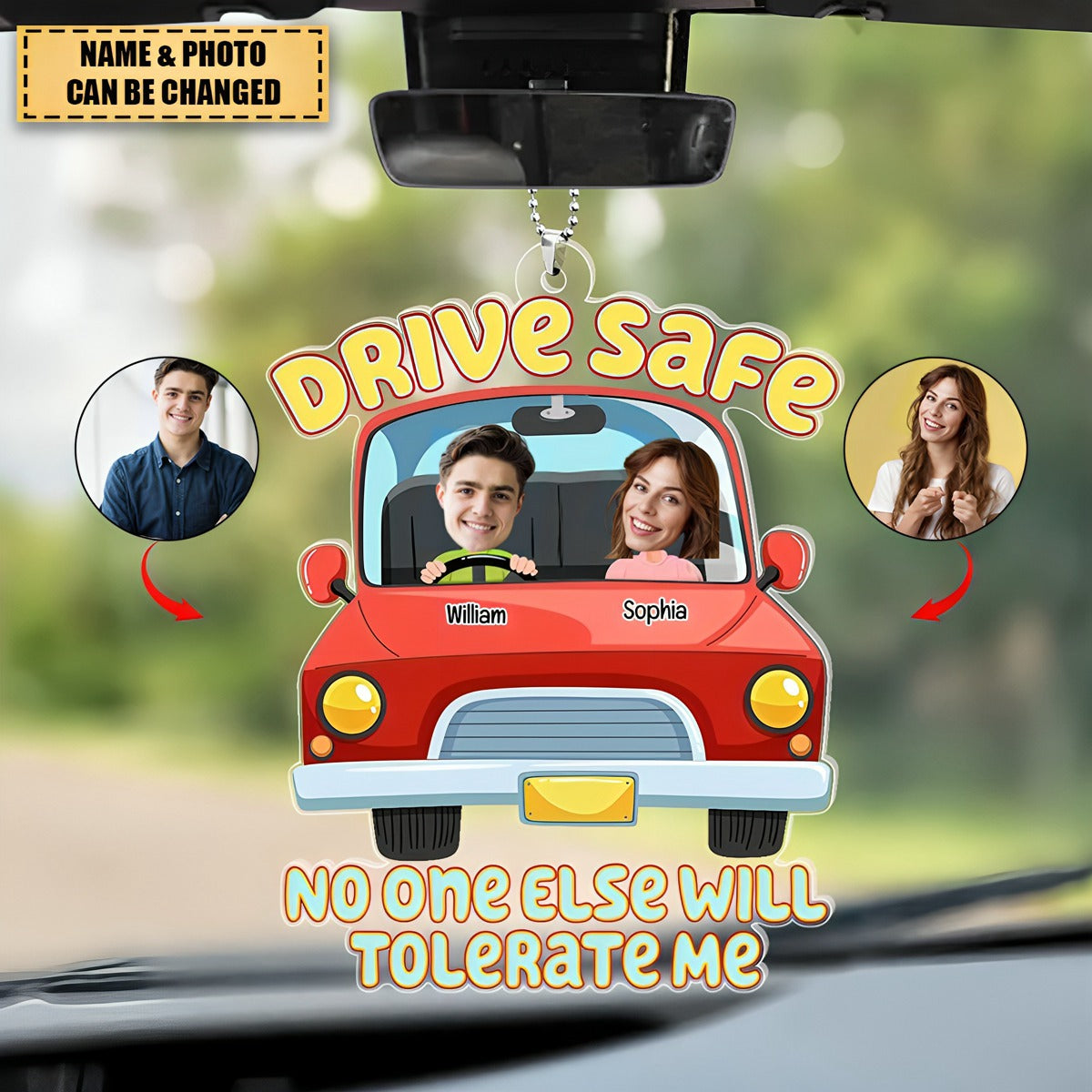 Custom Photo Gifts For Couple Car Ornament Drive Safe