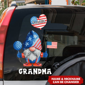 4th of July Independence Day With Balloon Grandkids Pattern Personalized Sticker Decal