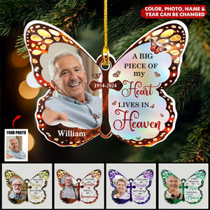 Personalized Memorial Upload Photo Butterfly Ornament