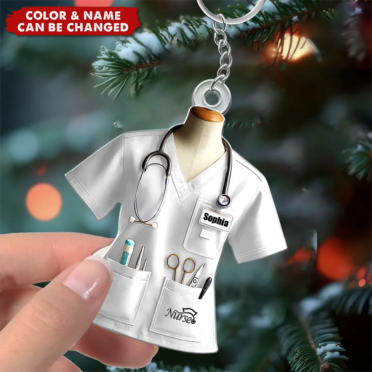 Custom Name Nurse Uniform Personalized Acrylic Keychain