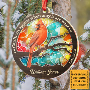 Cardinals Appear When Angels Are Near Memorial Personalized Ornament