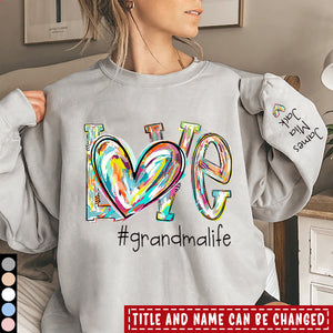 Love Grandma Life Fall Autumn Color Clipart Custom Sweatshirt