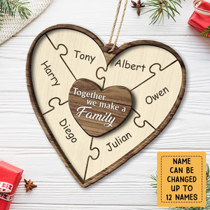 Christmas Puzzle Together We Make A Family Personalized Wooden Ornament