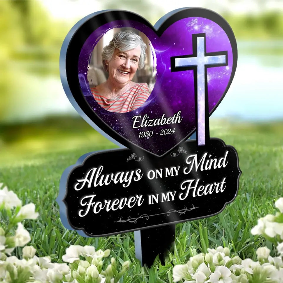 Custom Photo God Loves You Forever - Personalized Photo Garden Stake