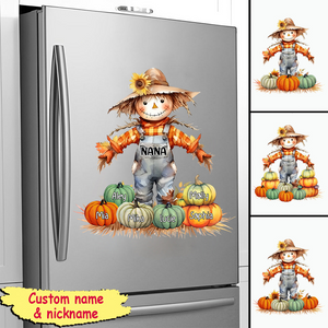 Fall Season Scarecrow - Gift For Grandma Pumpkin Personalized Decal Sticker