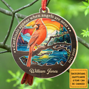 Cardinals Appear When Angels Are Near Memorial Personalized Ornament