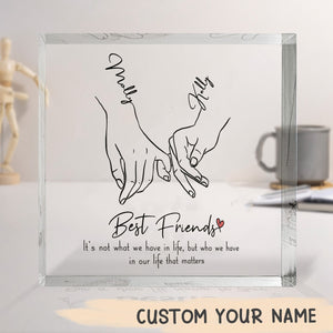 Personalized Custom Square Shaped Acrylic Plaque - Gift For Best Friends, BFF