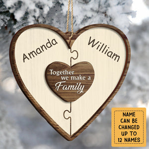 Christmas Puzzle Together We Make A Family Personalized Wooden Ornament