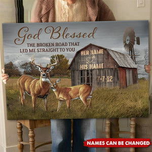 God Blessed The Broken Road That Led Me Straight To You - Personalized Couple Poster