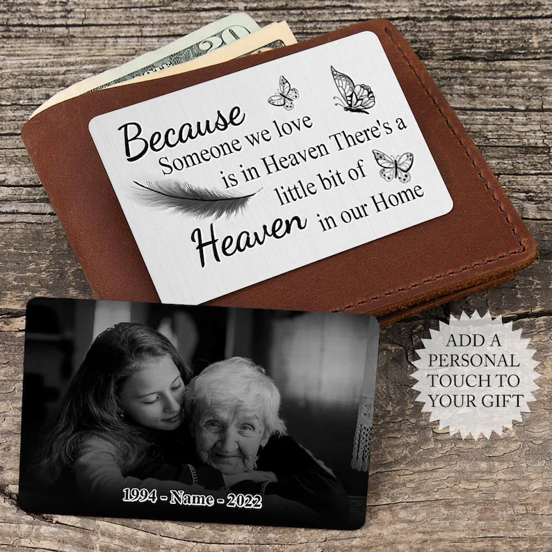 Because Someone We Love, In Memory, Grandma Memorial Gift-Personalized Memorial Card Loss Of  Love