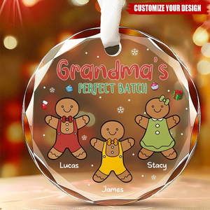 Cozy Cuddles With Grandma's Gingerbread - Family Personalized Custom Circle Ornament