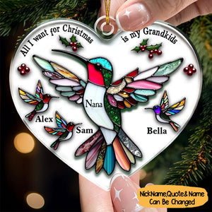 All I Want For Christmas Is My Grandkids - Personalized Acrylic Ornament