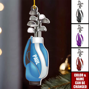 Personalized Name And Color Golf Bag Ornament