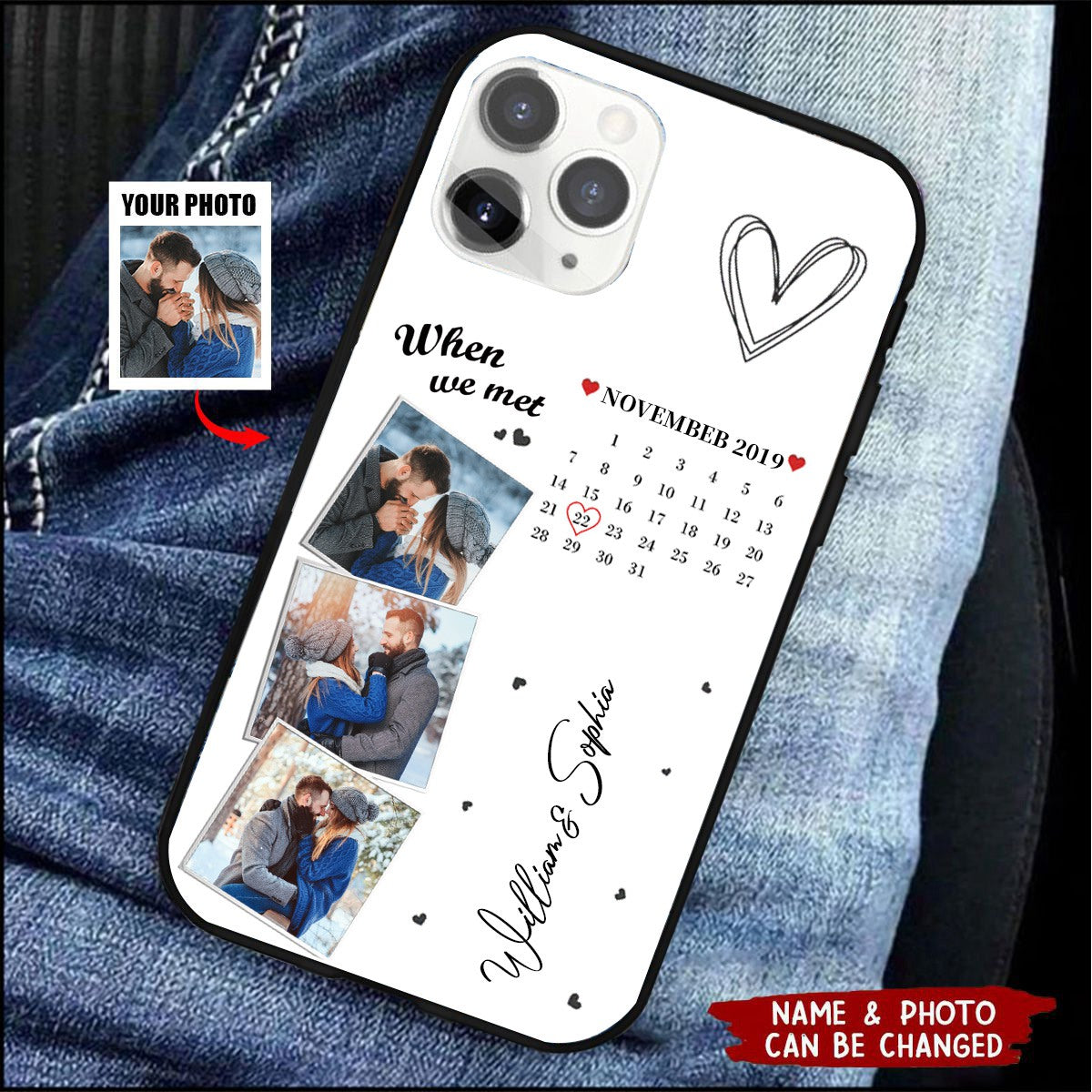 Custom Photo Calendar The Day Our Journey Began Personalized Phone Case