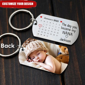 Calendar Custom Photo The Day You Became My Mommy - Personalized Aluminum Keychain