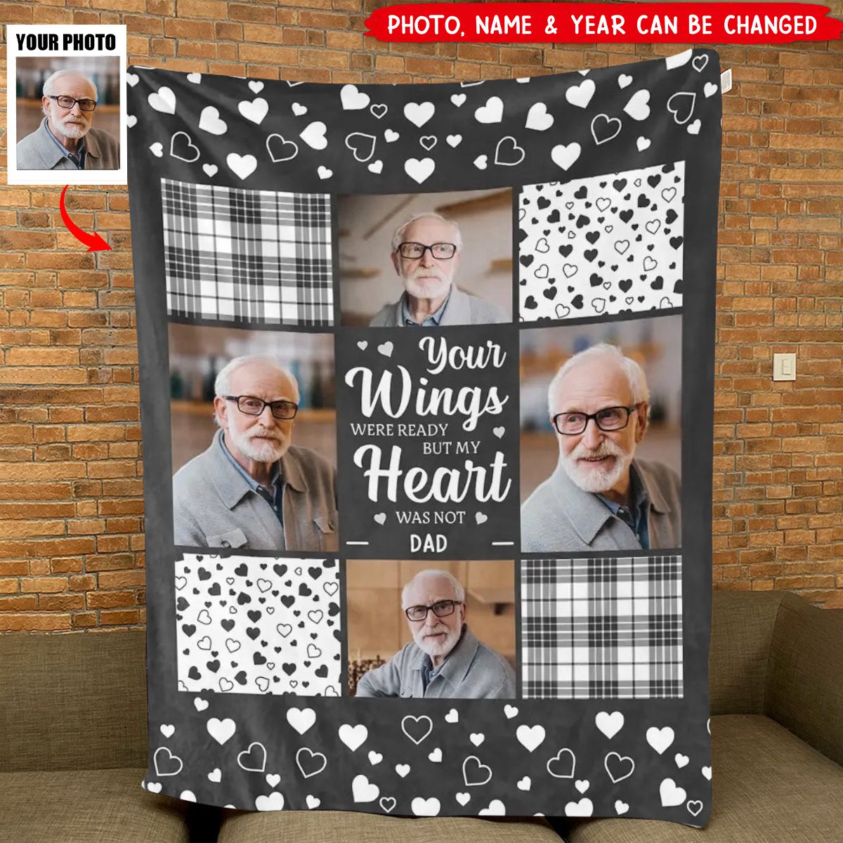 Memorial Personalized Custom Blanket - Sympathy Gift For Family Members