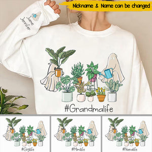 Halloween Ghost Crazy Plant Grandma Personalized Sweatshirt