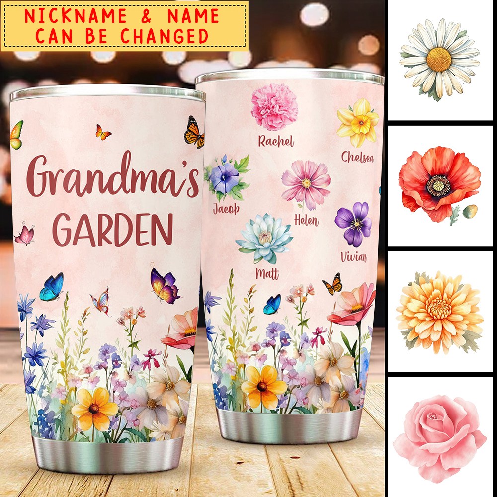 Personalized Tumbler - Grandma's Garden - Best Gift For Grandma