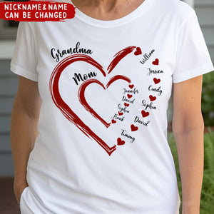 Mom's Grandma's Sweethearts Personalized T-Shirt