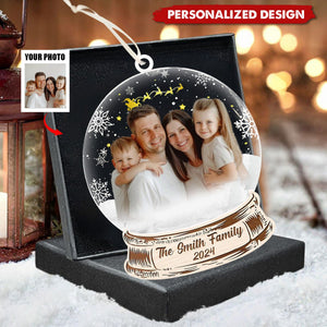 Personalized Custom Photo Family 2024 Christmas Acrylic Ornament