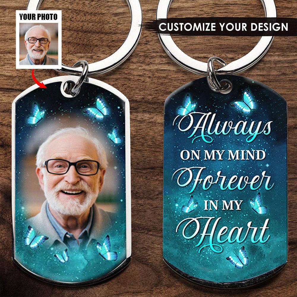 Custom Photo I Will Carry You With Me - Memorial Personalized Custom Keychain