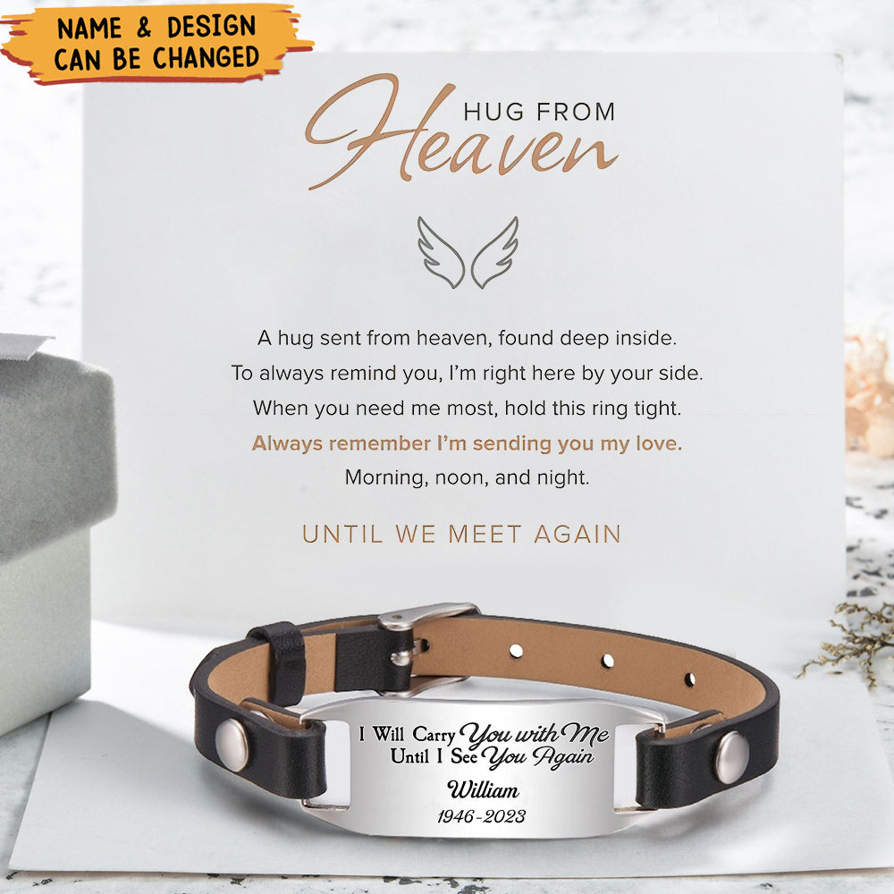 Hug From Heaven Memorial Personalized Engraved Bracelet