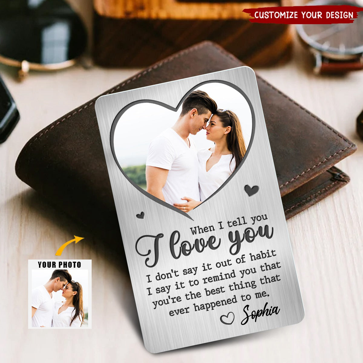 When I Tell You I Love You - Couple Personalized Custom Aluminum Wallet Card - Gift For Husband Wife