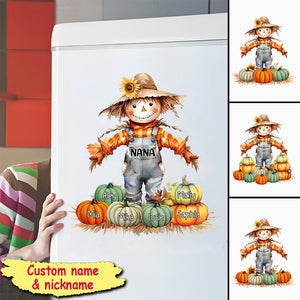 Fall Season Scarecrow - Gift For Grandma Pumpkin Personalized Decal Sticker