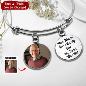 Custom Photo Charm Text Memorial Antique Silver Personalized Bracelet