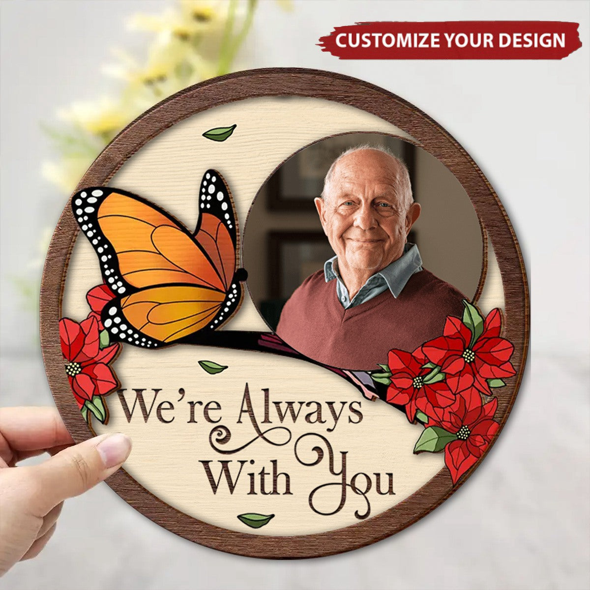 Custom Photo Memorial I'm Always With You - Personalized 2-Layered Wooden Plaque